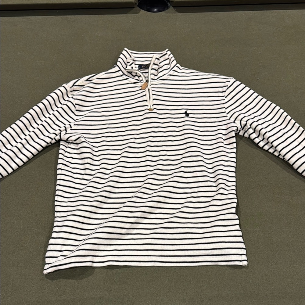Polo by Ralph Lauren Black and White Striped Casual Button Down Shirt